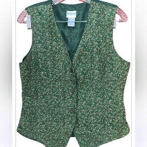 Vintage Silk Green Vest by Backroad Blues S